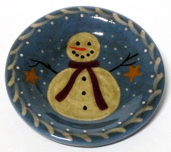 Round Plate with Snowman
