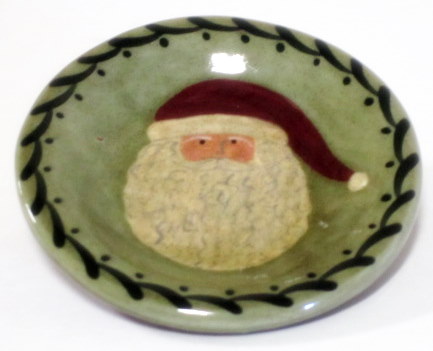 Round Plate with Santa