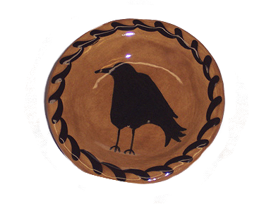 Round Plate with Crow