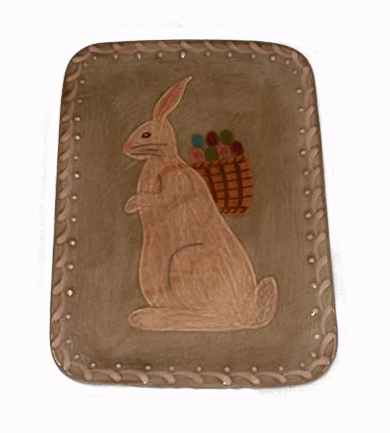 Small Tray with Bunny and Basket