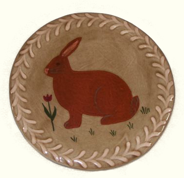 Round Plate with Sitting Bunny