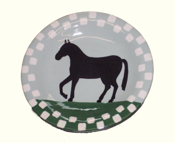 Round Plate with Horse