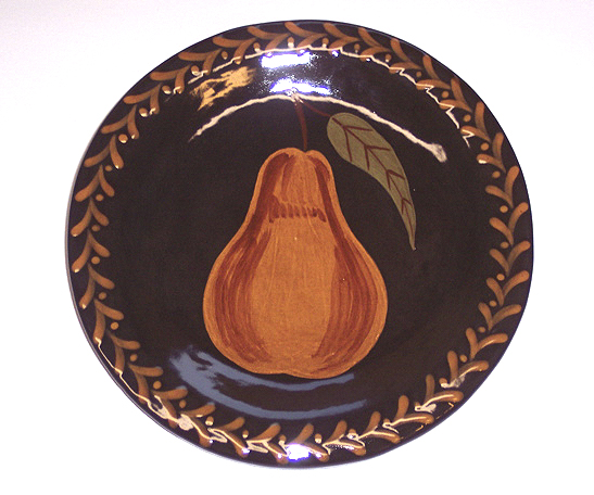Round Plate with Pear