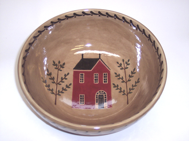 Serving Bowl with Red Federal House