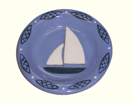 Round Plate with Sailboat