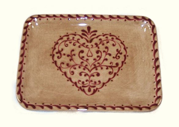 Small Tray with Scherenschnitte Heart